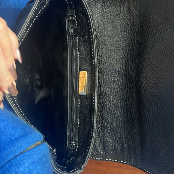 Vintage Bally Leather Crossbody Purse Bag Woven - Picture 7 of 8